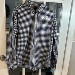 W103.    Classic Navy & White Check Button-Down Shirt